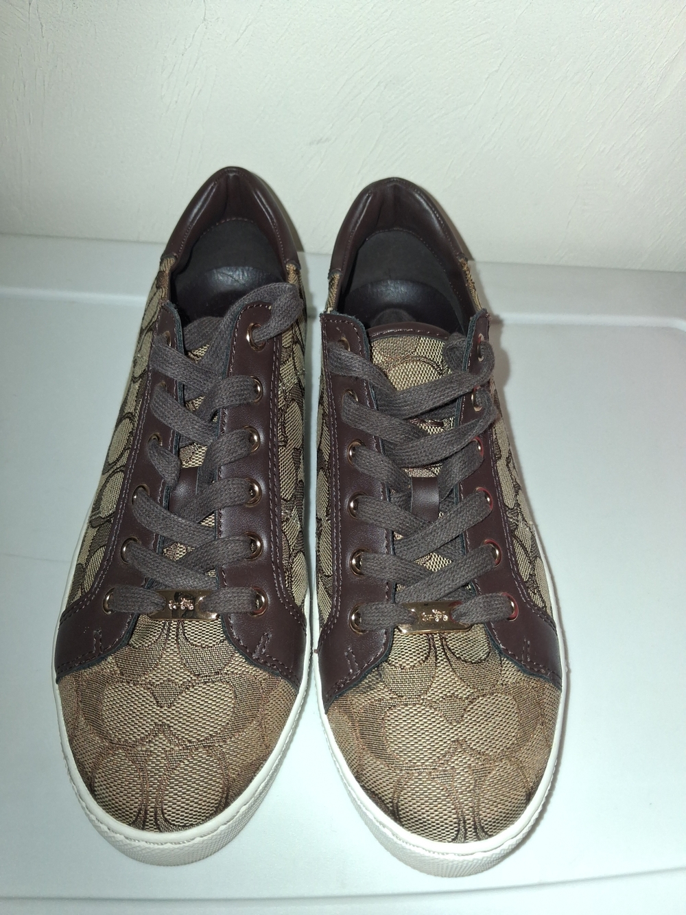Coach Paddy Brown Signature Canvas Low-Top Sneakers